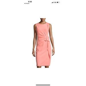 Kobi Halperin Quinn Dress Coral Rose Pink Sleeveless Draped Size 6 (044)